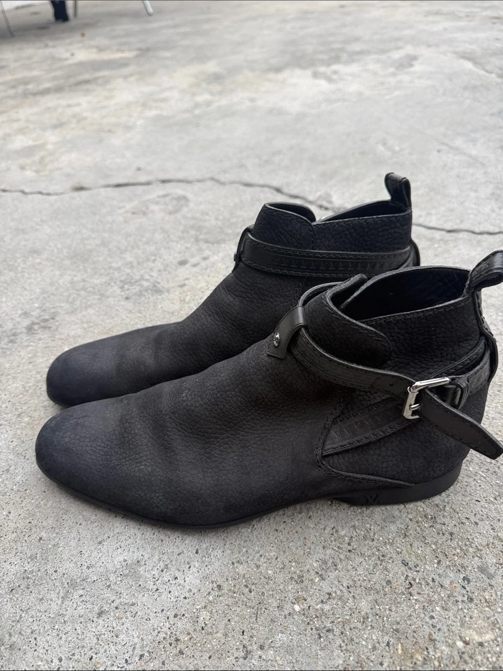 Louis Vuitton Men's Black Suede Cutout Chukka Boots